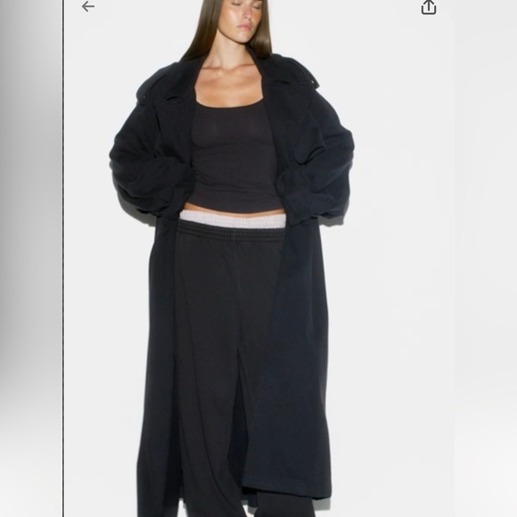 NWT SKIMS Boyfriend Fleece Trench Coat XS - Picture 10 of 12